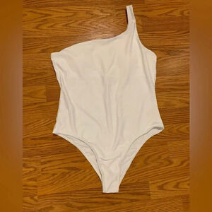Shein White One Shoulder One Piece Swimsuit -NWT size L